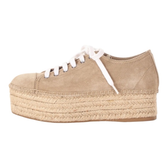 💕HP💕 Miu Miu Deserto Suede Espadrille Platform Sneakers - Picture 3 of 16